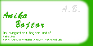 aniko bojtor business card